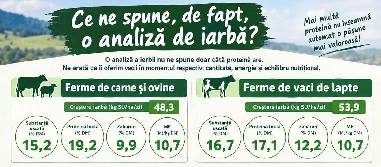 Ce ne spune o analiză de iarbă? Analiza de laborator și managementul pășunii trebuie să meargă împreună. Pășunea se gestionează, nu se cumpără la sac.